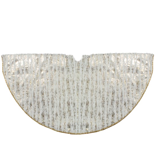 48" Ivory & Gold Wood Grain Pattern Christmas Tree Skirt By Northlight | Michaels®